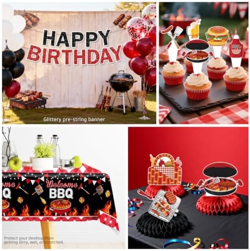 Xynic 205Pcs BBQ Birthday Party Decorations Tableware Set, 25 Serves - Image 6