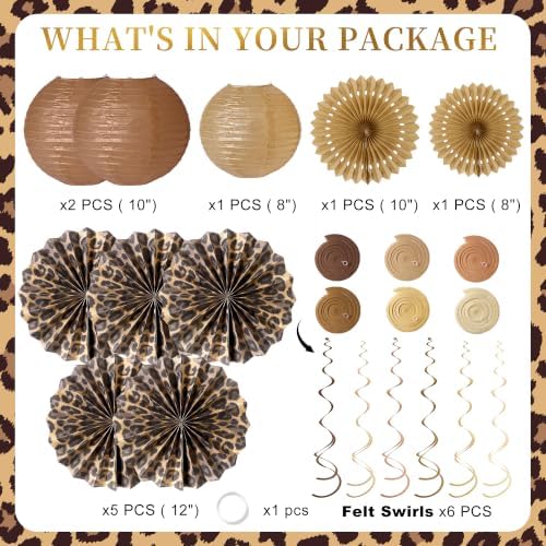 Kriyokiaa Cheetah Leopard Print Birthday Decoration Set 16 Pcs - Image 5