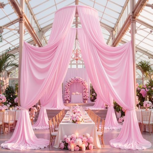 20ft x 15ft Pink Backdrop Curtains, Wrinkle Free Drapes Back Drop Cloth - Image 2