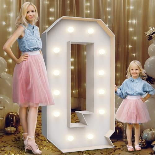 4FT Light Up Marquee Letter Q- Large Foam Board Mosaic Kit by Teebloom