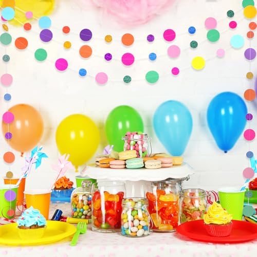 Outus 20 Pieces Dot Garland Banner Hanging, Rainbow - Image 6