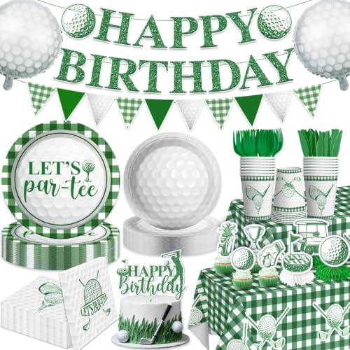 184Pcs Golf Party Decorations Tableware Set, 25 Serves by Yingoto