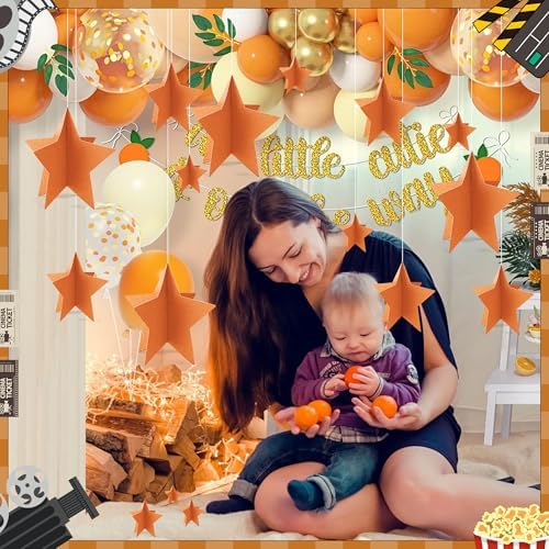 70 Pcs Orange Star Centerpieces for Party Birthday Fall Thanksgiving Decorations 3D Stars Table Decor 3 Sizes 8" 5" 3" Baby Bridal Shower Wedding Orange Friendsgiving Halloween Party Supplies - Image 5