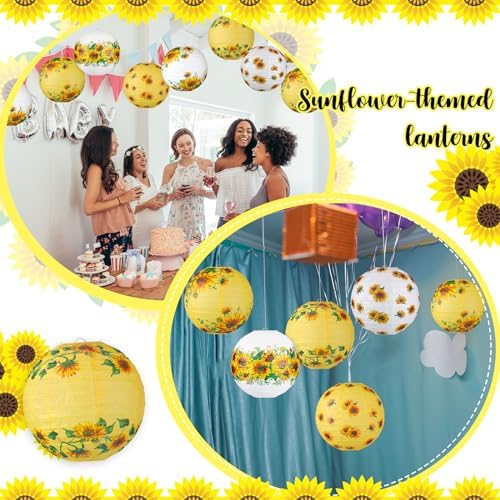 Panelee 12 Pcs Sunflower Party Decorations Paper Lanterns 8 Inches - Image 6