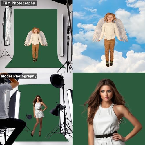 Dark Green Photography Backdrop for Photoshoot, Fabric, 8x10 FT - Image 3