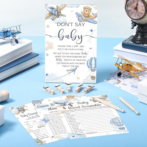 Patelai 321 Pcs Baby Shower Games Supplies, Airplane - Image 2
