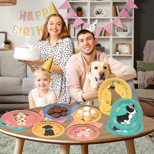 180Pcs Pet Dog Party Supplies Paper Plates and Napkins Serve 60 - Image 5