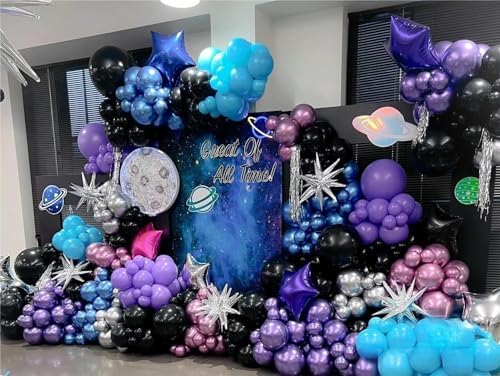 MEBAY Grey Violet Maca Purple Gold Balloons Garland Arch Kit, 146Pcs Latex Balloons Different Sizes 18 12 10 5 Inch for Party Decoration Birthday Wedding Engagements Anniversary Baby Shower - Image 6
