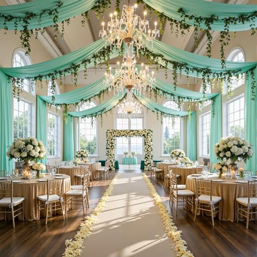 20ftx40ft Mint Green Ceiling Curtain for Wedding Parties by PartyVillage