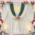 60 ft x 10 ft Wrinkle Free Ivory Backdrop Curtain for Parties, 12 Panels 10ft Polyester Ivory Photo Backdrop Drapes for Graduation Birthday Wedding Party Stage Curtains by Outpain