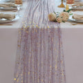 3Pcs Dusty Purple Gold Table Runner Metallic Foil Shimmer Sheer Gauze 10ft by Snowkingdom