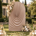 7.2FT Nude Draped Arch Cover, Ruched Ripple Arch Backdrop Cover by Unknown