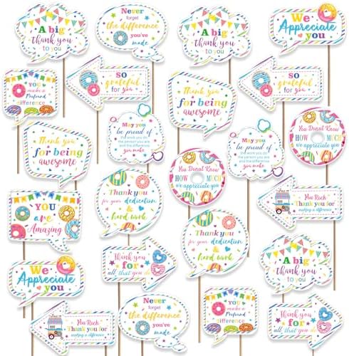 24pcs Customer Service Week Appreciation Decor Photo Prop, Donut by Weekgrat