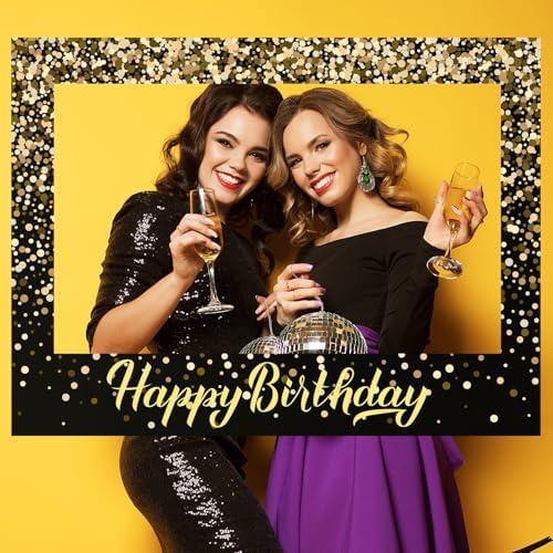 Beeveer 32 x 24 in Large Photo Booth Selfie Frame Props, Black Horizontal - Image 4