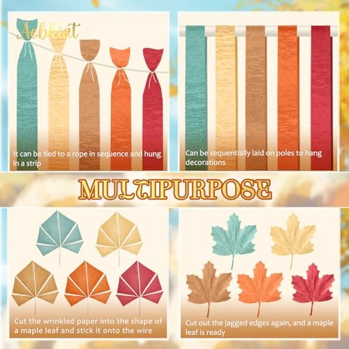AOBKIAT Fall Colorful Streamers Party Decorations,5 Rolls - Image 6
