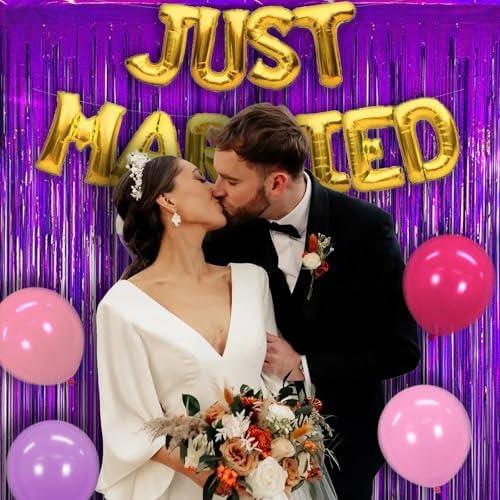 5 Pack 3.28ft x 6.56ft Glitter Purple Tinsel Foil Fringe Curtains, Photo Booth Backdrop Party Decorations for Birthday Wedding Baby Shower Graduation Bachelorette New Years - Image 4