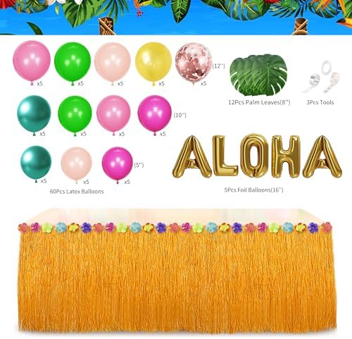169 Pcs Hawaiian Luau Party Decorations,Tropical Summer Party Supplies - Image 3