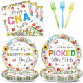 96PCS Happy CNA Week Party Decorations Nurse Week Plates and Napkins Thanks for Everything You Do Nursing Assistant Tableware Dinnerware Set for Doctors Day Medical School Grad Party Decor Supplies by CHUNNIN