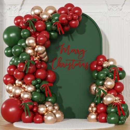 Christmas Balloon Arch Kit for Christmas Party Decorations by NUTTYBASH