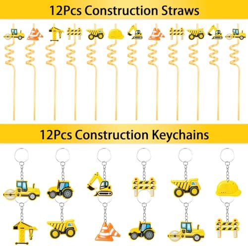 Construction Party Favors - for 12Guests, Construction Birthday Party Decorations Supplies, Construction Theme Toys for Goodie Bag Stuffer, Pinata Filler Gifts - Image 5