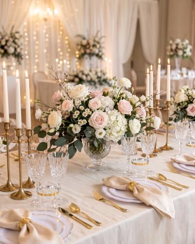 Hioasis 350 Pcs White and Gold Plastic Plates for Wedding & Party - Image 6