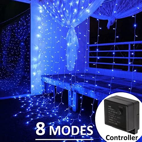 Solhice LED Curtain Lights Outdoor 30ft x10ft Blue, 720 LEDs 8 Modes Christmas Lights Plug in Window String Lights Indoor, Twinkle Lights for Patio Wedding Bedroom Party Decor (Not Connectable) - Image 3