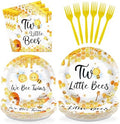 96Pcs Bee Twins Baby Shower Party Decorations, Serves 24 by Greencian