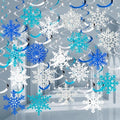 Snowflake Decorations, Christmas Hanging Decor, 48 Glitter Snowflake Swirls by OuMuaMua