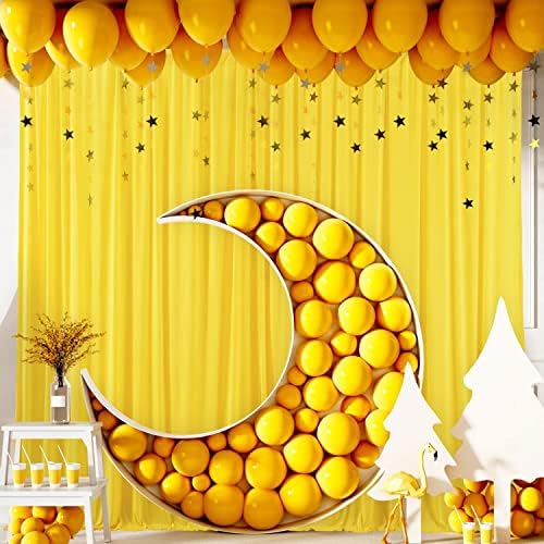 AK TRADING CO. 10 feet x 10 feet Polyester Backdrop Drapes Curtains Panels with Rod Pockets - Wedding Ceremony Party Home Window Decorations - Lemon Yellow - Image 6