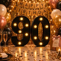 90 Light up Numbers Battery-Operated Light-Up for Party Black by ZJDZTK