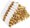 50Pack Pre Rolled Gold Plastic Silverware Set Heavy Duty for Party by Joyido