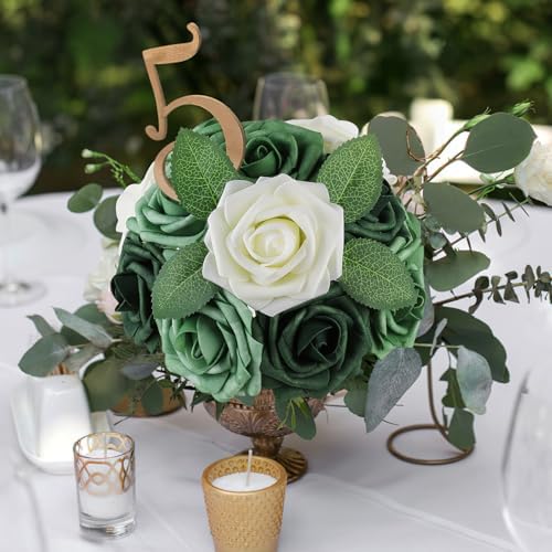 AmyHomie Forest Shades Rose 25pcs Real Looking Artificial Flowers w/Stem - Image 5