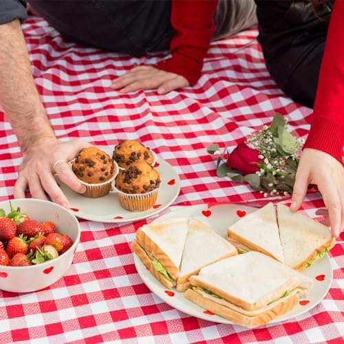 Kesfey Red Gingham Tablecloth Picnic Party Checkered Table Cover 8 Packs - Image 5