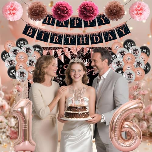 Sweet 16 Party Decorations, Happy 16th Birthday Decorations for Girls - Image 6
