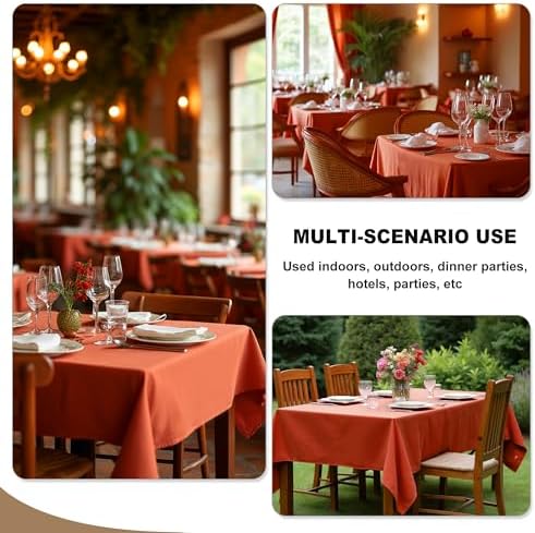 Fitable 6 Pack Rust Tablecloths 70x108 Inch for 6 Foot Rectangle Tables - Image 5