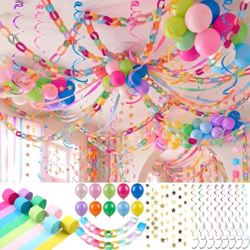 Taobary Rainbow Party Decorations 600 Sheet Paper Chain for Birthday by TaoBary