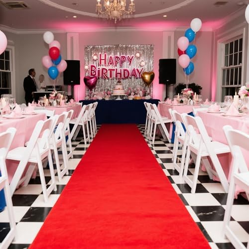 Red Carpet Runner Rug for Party and Event, Non-Slip TPR Rubber Backed Aisle Runway red Rug for Step, Proposal & Wedding Christmas Thanksgiving Decorations, Runway Rug for Prom(3 x 30ft, 450 GSM) - Image 7