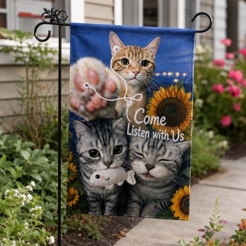 Cute Cat Garden Flag Sunflower Outdoor Farmhouse Yard Fall Decor 12×18 - Image 4