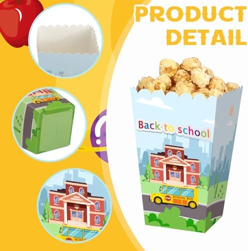 Gueevin 24 Pcs Back to School Popcorn Boxes Treat Boxes Candy Container - Image 3