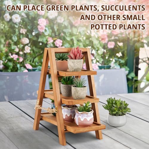 Flenpptly Wooden Cupcake Stand, 3 Tier Cupcake Display Stand, Brown - Image 5