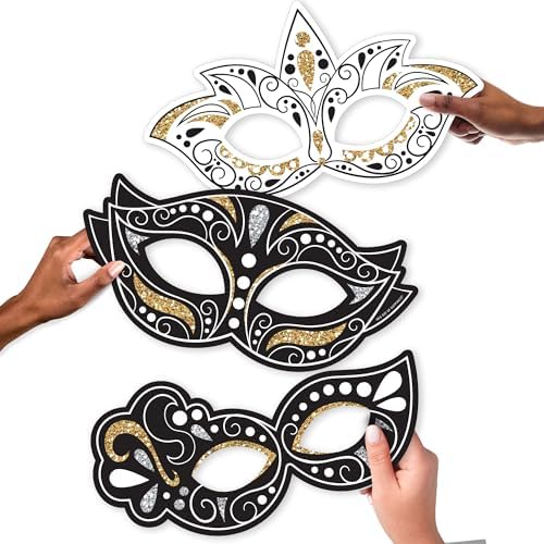 Big Dot of Happiness Masquerade - Mask Decorations - Venetian Mask Party Large Photo Props - 3 Pc - Image 5