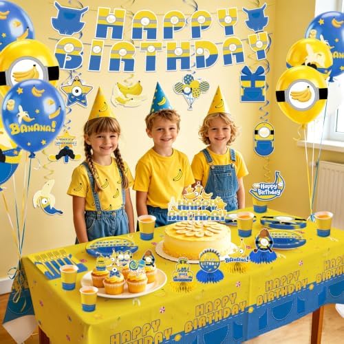 140pcs Birthday Party Decorations Banana Theme Tableware Set for 20 Guests - Image 3