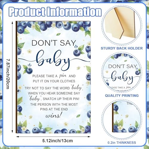 Patelai 321 Pcs Baby Shower Games Supplies, Blueberry - Image 4