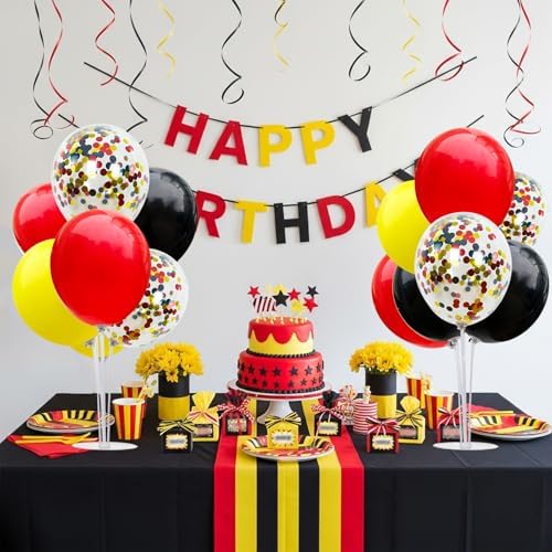 TONIFUL Mouse Birthday Table Decorations Red Yellow Black Table Centerpiece Balloons Stand Holder Kit for Mouse Theme Favor Baby Shower Kids Party Supplies - Image 4