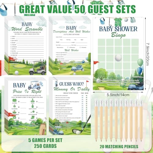 Patelai 321 Pcs Baby Shower Games Supplies, Golf - Image 5