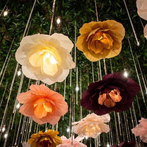 VIHOSE 6 Pcs 15.7" Large Fall Paper Flower Lanterns Decorations for Party - Image 2
