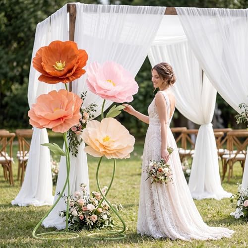 4 Pcs 5ft Mix Color Large Poppy Flowers Giant Artificial Poppy - Image 7