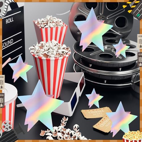 70 Pcs Iridescent Star Centerpieces for Tables Iridescent Party Birthday Decorations Sparkle 3D 2026 Graduation Star Table Decor 3 Sizes 8" 5" 3" Christmas Wedding Baby Shower Disco Party - Image 6