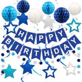 meowtastic Birthday Decorations Happy Birthday Banner with Honeycomb Balls by meowtastic%C2%AE%E2%80%94Idealforyourparty