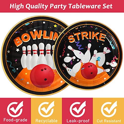 gisgfim 96Pcs Bowling Party Supplies Paper Plates Napkins - Image 4